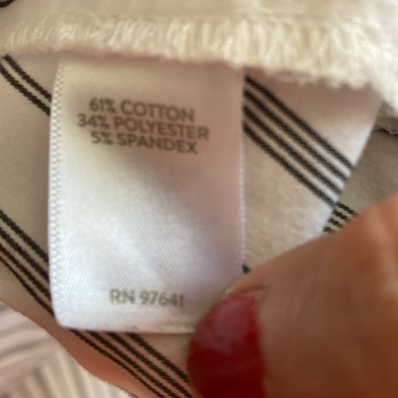 J. Jill pin striped black & white blouse M like new! - Picture 3 of 7